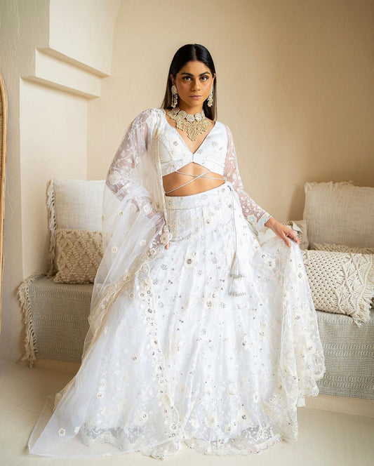 White Bridal Lehenga
