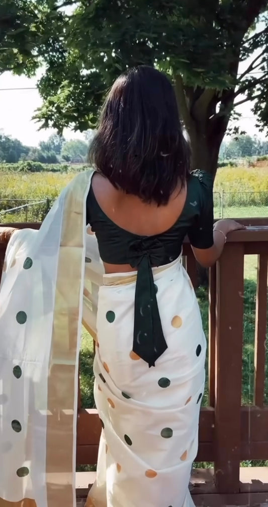 Polka dot saree